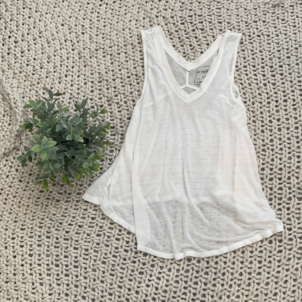 White Free People Small tank top